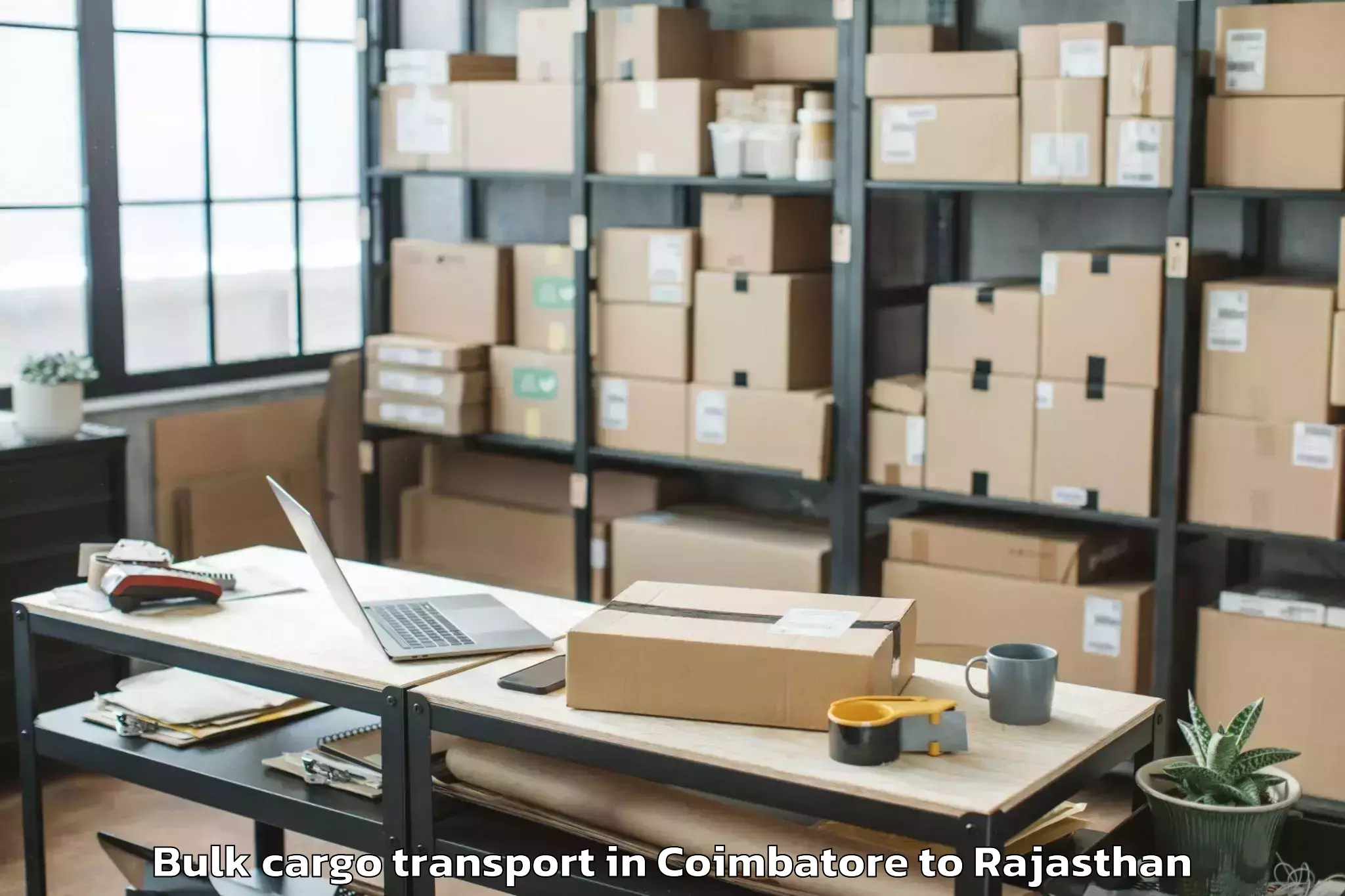 Easy Coimbatore to Jalor Bulk Cargo Transport Booking